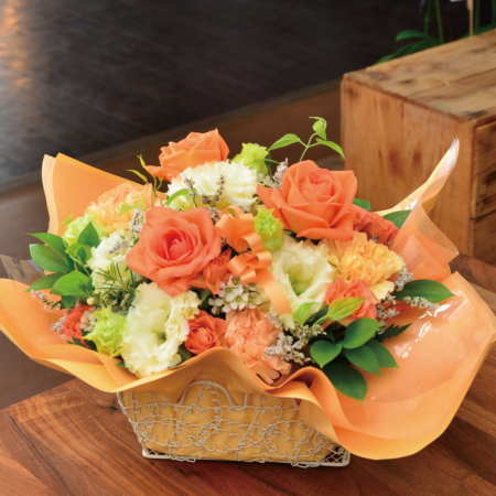 【パーティーに！】新品　グリーンオレンジ花柄セットアップ　ｄ12187 パーティーに！】新品 グリーンオレンジ花柄セットアップ d12187