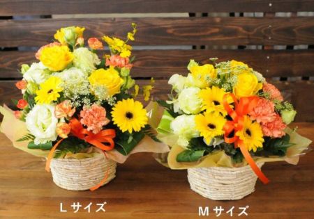 フラワーアレンジメント　イエロー系 AI100300006_52749e9ebfa147b4b0