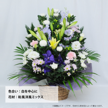 ちえ様オーダー　新盆お供え花 　アレンジメント 大 デザイナーズお供えアレンジメント 4Lサイズ お盆の花(新盆花