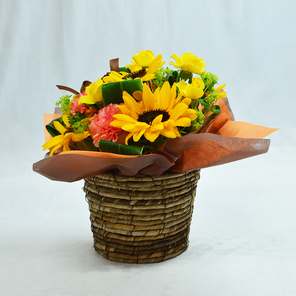 フラワーアレンジメント サマーシーズン Mサイズ 常陸野ネストビール