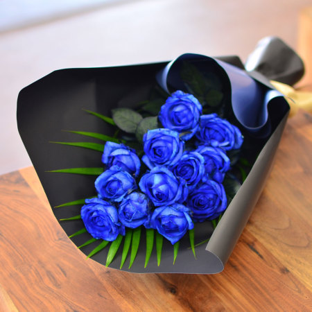 青いバラ ブルーローズ12本の花束 青い薔薇(バラ) ブルーローズの花束