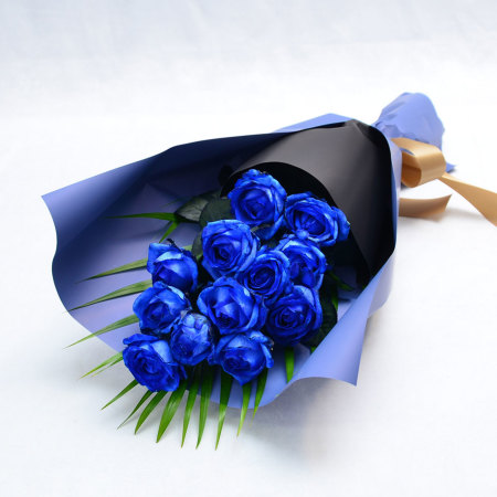 青いバラ ブルーローズ12本の花束 青い薔薇(バラ) ブルーローズの花束