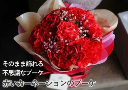 そのまま飾れる不思議なブーケ カーネーションのブーケ お祝いに贈る花