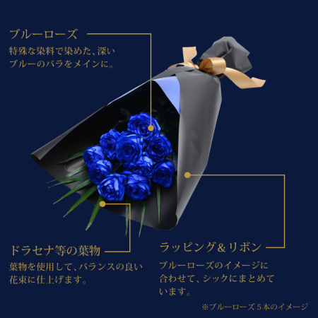青いバラ ブルーローズ10本の花束 青い薔薇(バラ) ブルーローズ
