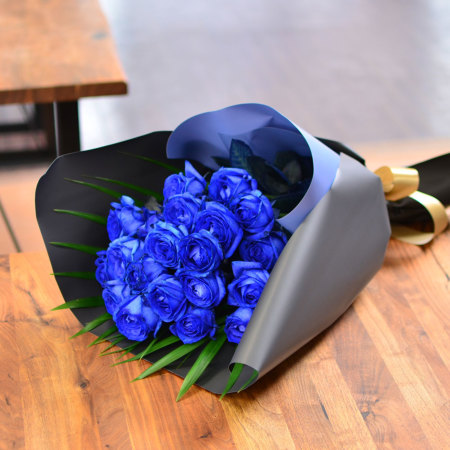 青いバラ ブルーローズ20本の花束 青い薔薇(バラ) ブルーローズの花束