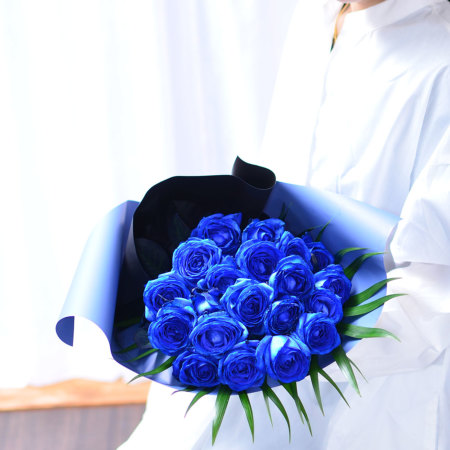 6* インテリア ライト お花 花束 エターナルローズ 造花 ブルー 青 置物 エターナルローズブルースピーカー - ショップ flowerhouse678 ドライ