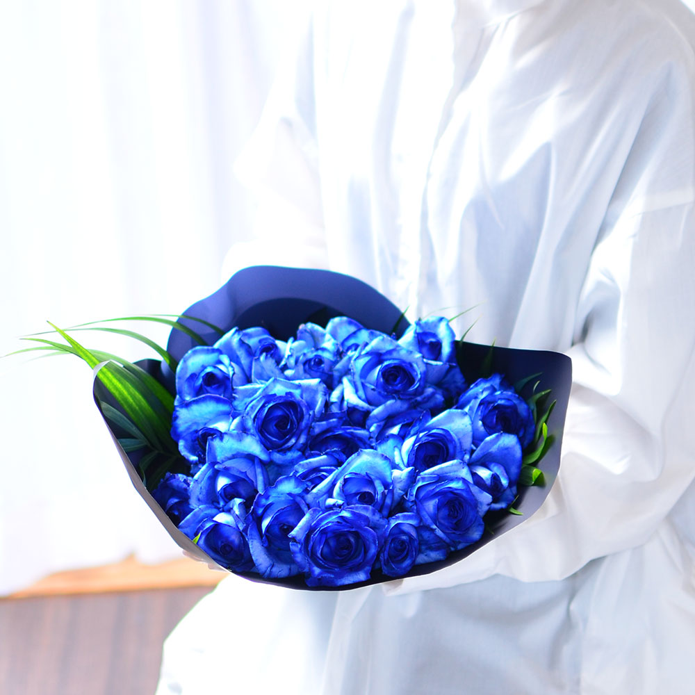 青いバラ ブルーローズ25本の花束 青い薔薇(バラ) ブルーローズの花束