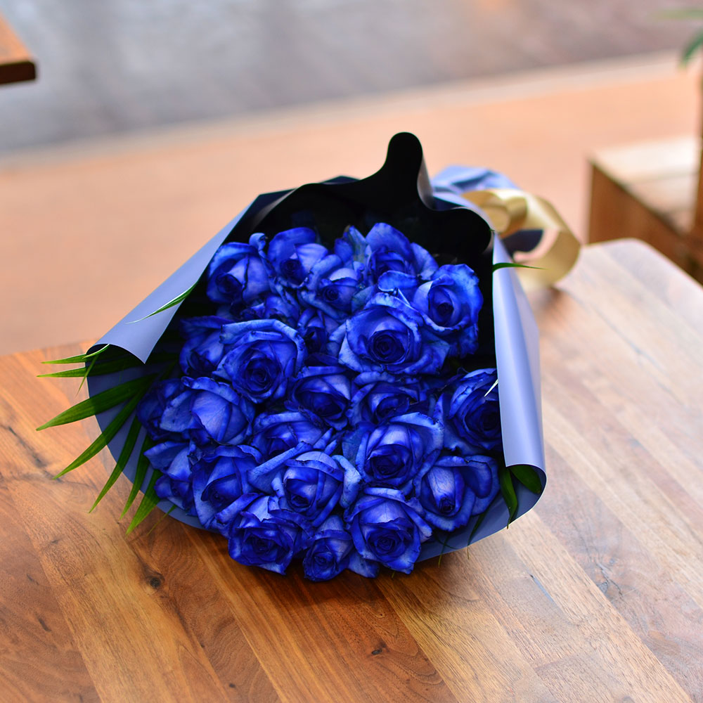青いバラ ブルーローズ25本の花束 青い薔薇(バラ) ブルーローズ