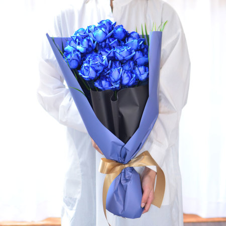 青いバラ ブルーローズ25本の花束 青い薔薇(バラ) ブルーローズの花束