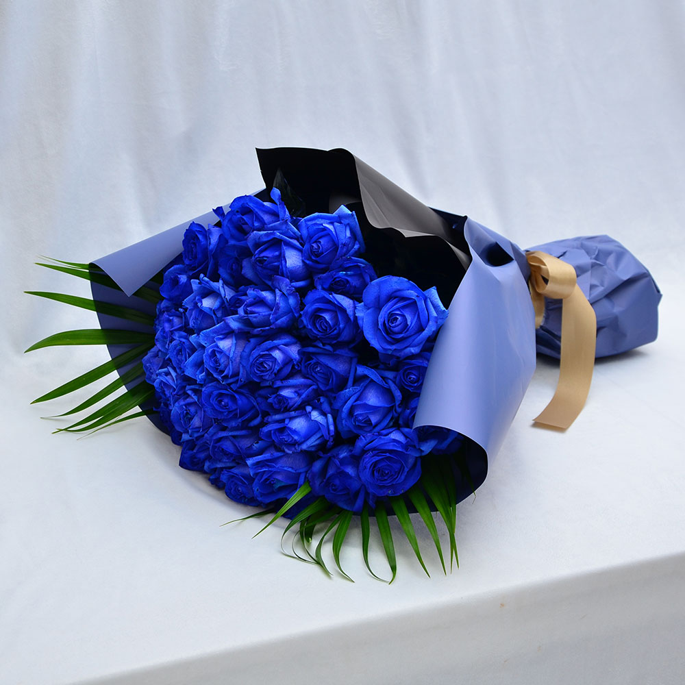 青いバラ ブルーローズ40本の花束 青い薔薇(バラ) ブルーローズの花束