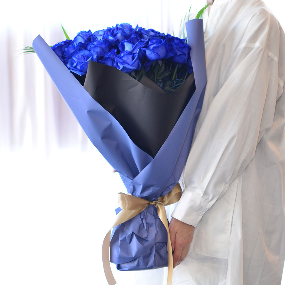 青いバラ ブルーローズ40本の花束 青い薔薇(バラ) ブルーローズの花束