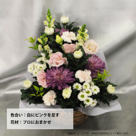 runaページ華やかなお供えアレンジメント デザイナーズお供えアレンジメントMサイズ お盆の花(新盆花・初
