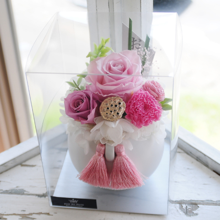 お供えプリザーブドフラワー メモリアルラウンド Mサイズ プリザーブド