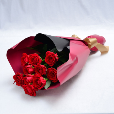 赤いバラ10本の花束 赤いバラ(薔薇・ばら)の花束