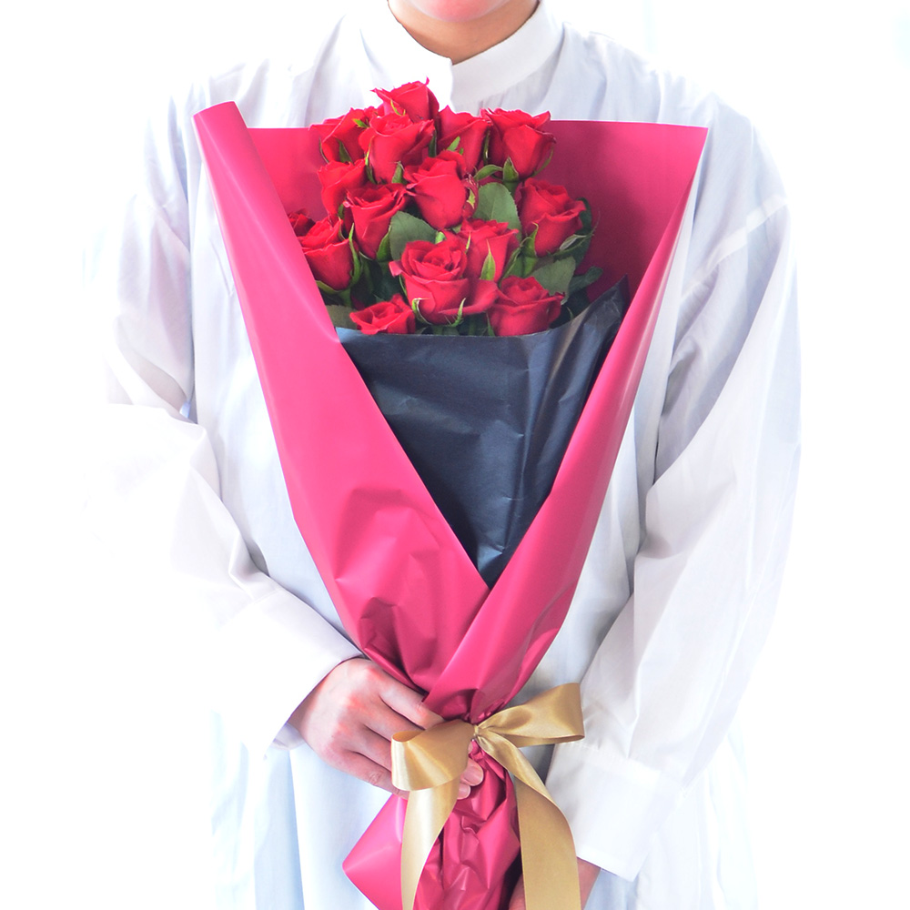 赤いバラ15本の花束 赤いバラ(薔薇・ばら)の花束 | エーデルワイス【花