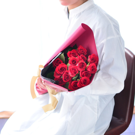 赤いバラ15本の花束 赤いバラ(薔薇・ばら)の花束 | エーデルワイス【花