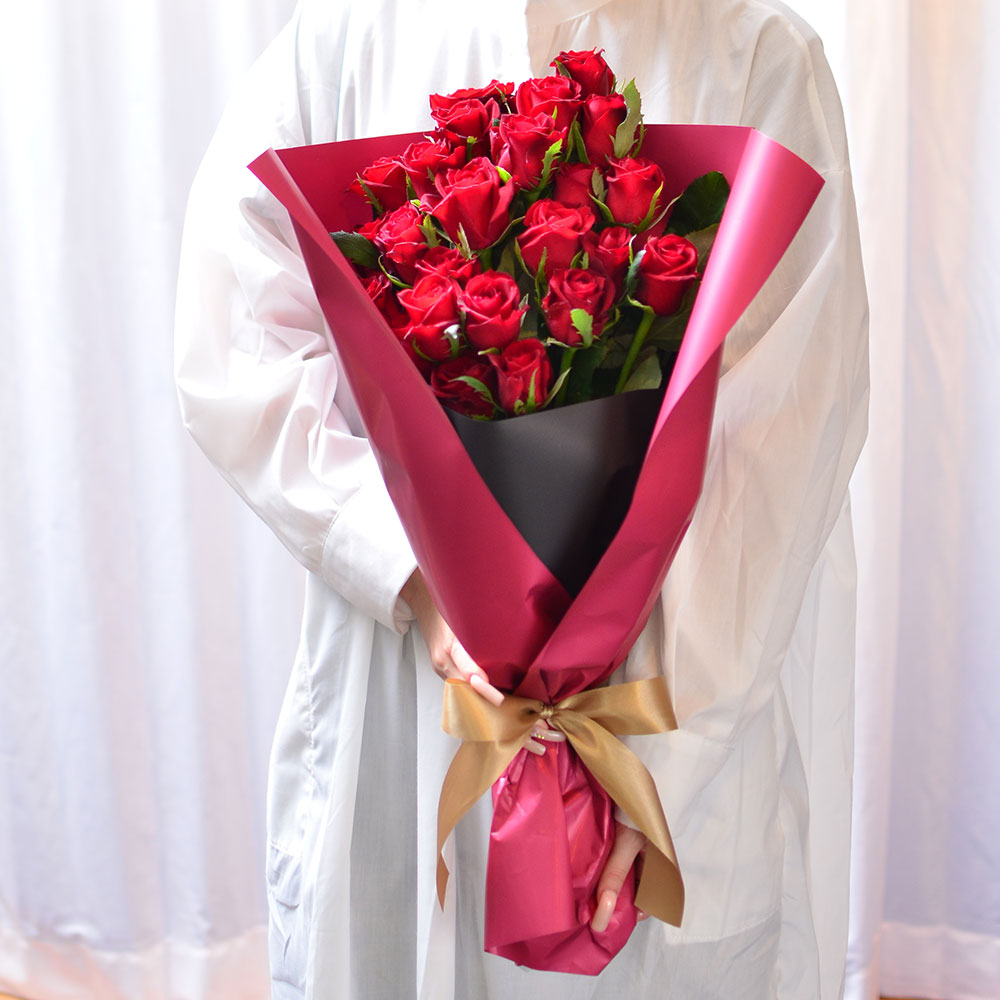 赤いバラ25本の花束 赤いバラ(薔薇・ばら)の花束 | エーデルワイス【花