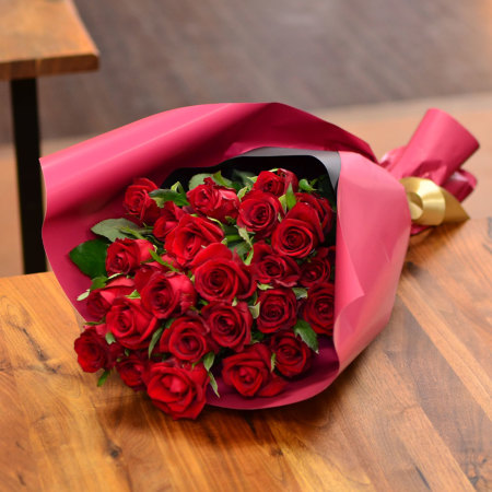 赤いバラ25本の花束 赤いバラ(薔薇・ばら)の花束 | エーデルワイス【花