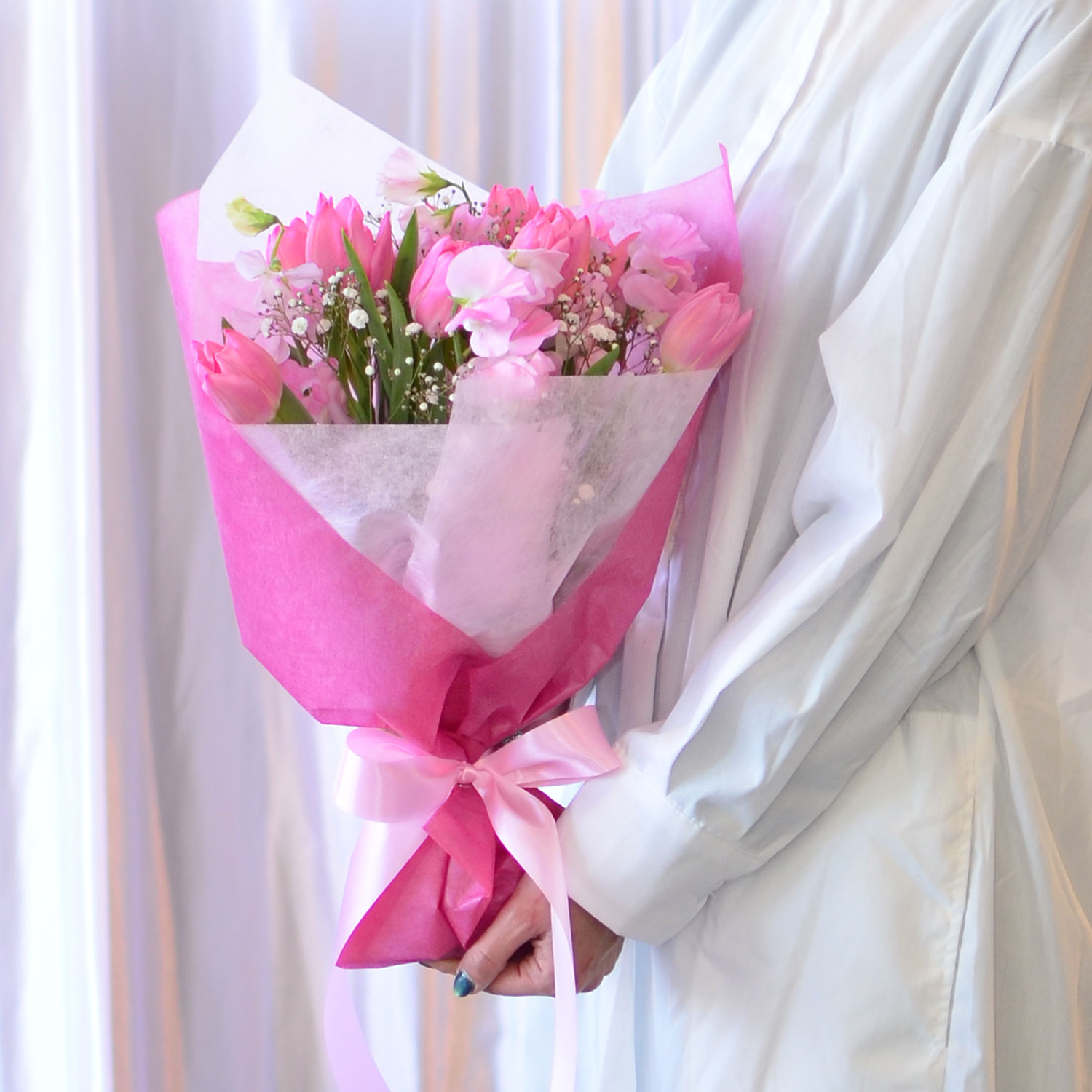 春の花束 Mサイズ 春の花贈り | エーデルワイス【花の贈り物