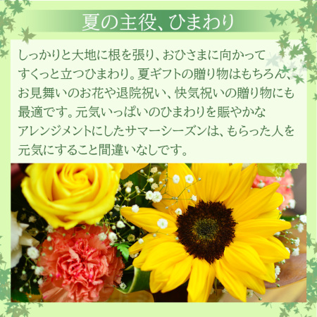 フラワーアレンジメント サマーシーズン Mサイズ ひまわりの花