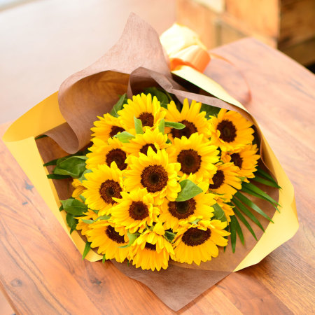 ひまわり様　ありがとうございます ひまわりの花束 2Lサイズ 20本 ひまわりの花言葉の意味とは 花名