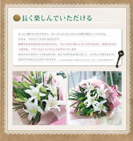 白ユリ 40輪以上の花束 オリエンタル系白の大輪百合(ユリ・ゆり