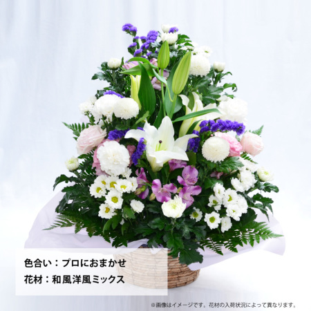 百合のお供えアレンジメントLサイズ お供えの花・お悔やみの花
