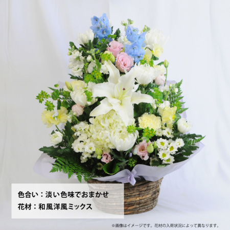 百合のお供えアレンジメントLサイズ お供えの花・お悔やみの花